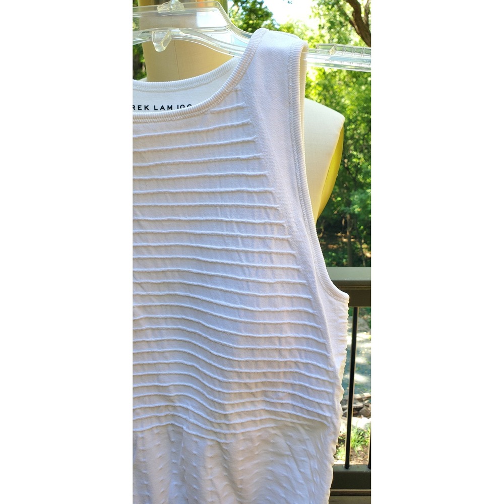 Derek Lam 10 Crosby Athleta White Seamless Textured Tank Top Built-in Bra S